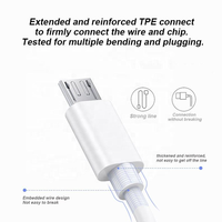 Câble USB-A vers Micro HNT 1m, câble de charge rapide 3A, câble de données avec conducteur en cuivre pur, matériau TPE pour téléphones mobiles