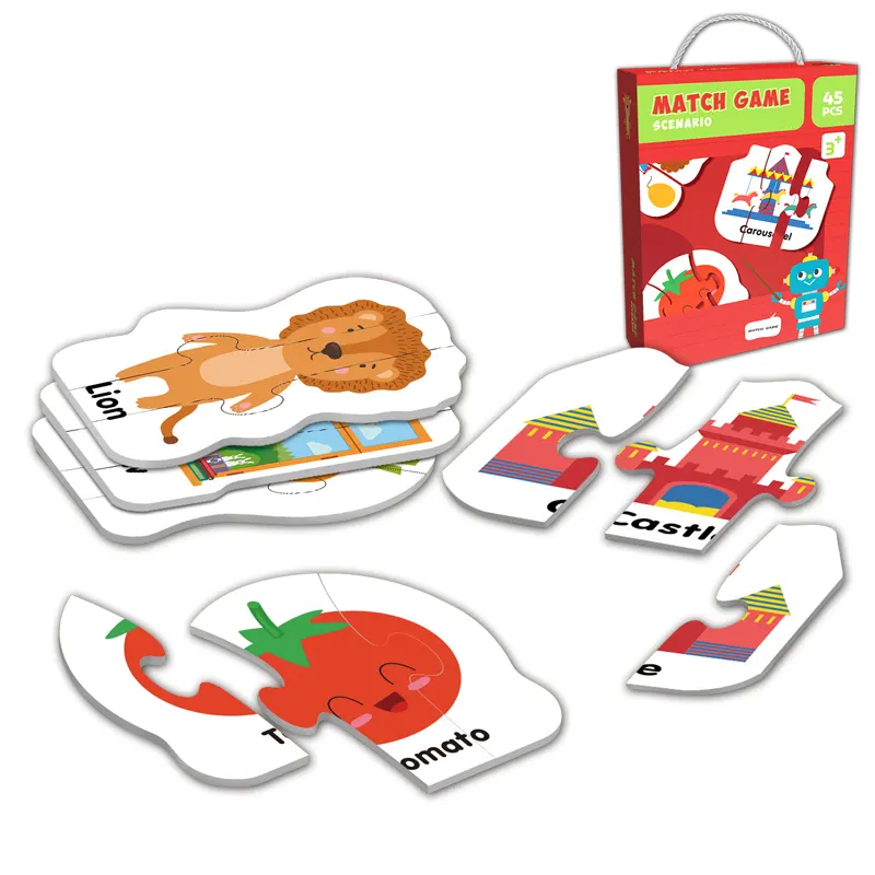 Pädagogisches frühes Lernspiel zeug Baby-Erkennungs buchstabe Matching Puzzle Matching Card Game Kinder-Puzzles