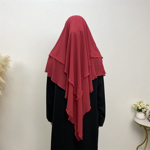 Hot Selling Two <strong>Layers</strong> Chiffon Hijab <strong>Collection</strong> Muslim Women Long Solid Color Head Scarves - Product Image 1