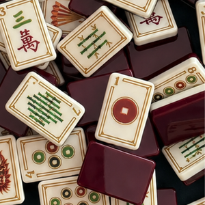 Juego de Mahjong Americano Automático Borgoña Personalizado al por Mayor, 160 Fichas Acrílicas Pulidas a Mano, Diseño Temático Festivo para 4 Jugadores - Product Image 4