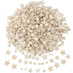 Unfinished Wood Cutout Star Shape Mixed Sizes Small Wooden Stars Confetti