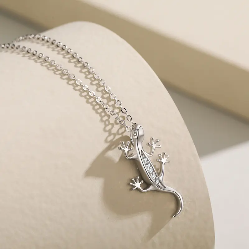 QIUHAN S925 personalisasi perak murni liontin perhiasan kalung hewan untuk wanita