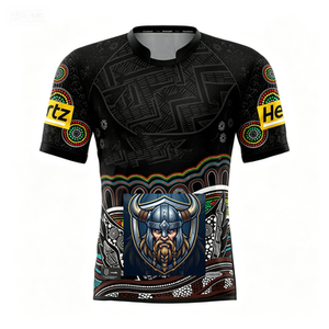 Slim Fit Strong Elasticity <b>Tight</b> Fitting Wear-Resistant Tear Resistant for High-Frequency Impact Rugby Jersey Spandex/Polyester - Product Image 2