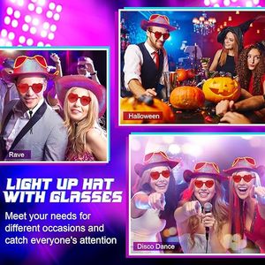 Cappello da <span class=keywords><strong>Cowboy</strong></span> Spaziale Unisex per Adulti e Bambini con Logo Personalizzato, Luci LED Olografiche Colorate per Feste di Halloween e Novità per Feste - Product Image 4