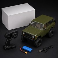 Voiture télécommandée RC Rock Crawler SUV 4x4 verte tout-terrain, style vintage 2 portes, homologuée EN71 CE pour adultes