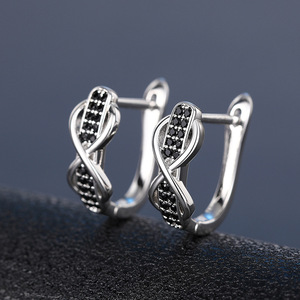 Orecchini a Cerchio Bicolore con Linea Infinity per Donne, Gioielli Scintillanti per Uso Quotidiano - Product Image 6