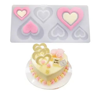 Moule en Silicone à chocolat en forme de cœur romantique Rose, outils de décoration de gâteaux, Cupcake, poêle à muffins, cadeau de pâtisserie, 1 pièce