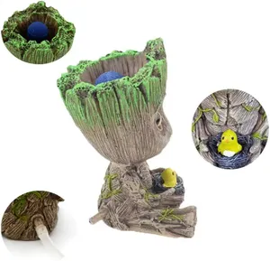Conjunto de Resina Groot Tree Person Tan Accesorios para <span class=keywords><strong>Acuario</strong></span> Paisajismo Subacuático Pecera de Plástico Decoración con Piedra de Aire - Product Image 4