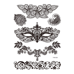 <span class=keywords><strong>Disegni</strong></span> di Tatuaggi all'Henné 2025, Adesivi Mehndi Neri per Mani e Gambe, Tatuaggi Temporanei - Product Image 5