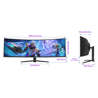 Monitor Curvo para Juegos de Alta Resolución de 49 Pulgadas R1500, Pantalla de Computadora de 5K 5120*1440 120Hz/240Hz 1MS para Videojuegos