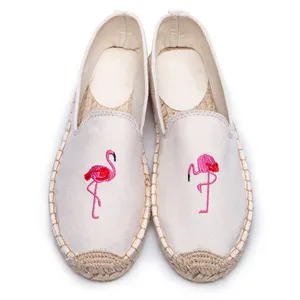 Latest styles wholesale low price flamingo cartoon platform espadrilles womens brand mossimo shoes ladies low price loafer