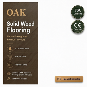 Planchers en bois massif de chêne européen de 18 mm, lames de parquet à clipser pour salon moderne - Product Image 1