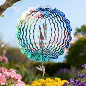 3D Bird Wind Spinner 12in Stainless Steel Wind Sculpture for Yard Patio Outdoor Hanging Garden <b>Spring</b> <b>Decoration</b> Women Mom Gift - Product Image 2