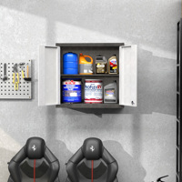 Armoire murale Aobabo avec porte à rabat et porte battante, boîte à outils, garantie de 3 ans, capacité de charge de 54 kg