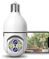 Caméra à double objectif E27 360 degrés, Zoom 10X 1080P, caméra à ampoule, caméras de sécurité sans fil