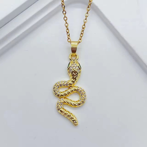 Collar con Colgante de Serpiente para Mujer 2025, Exquisito, Chapado en Oro de 18k, Acero Inoxidable, con Circonitas, Joyería de la Suerte, Regalo - Product Image 3