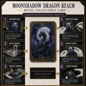 การ์ดสะสมโลหะพรีเมียม <span class=keywords><strong>Moonshadow</strong></span> Dragon Realm - งานศิลปะแฟนตาซีสีดำสุดประณีตพร้อมโครงสร้าง 3 ชั้นและบรรจุภัณฑ์สุดหรู - Product Image 4
