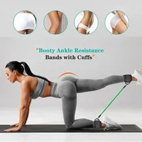 Conjunto de bandas de resistencia para correas de tobillo, banda elástica para Fitness, equipo de gimnasio para hombre y mujer, barra de entrenamiento para ejercicios de Culturismo
