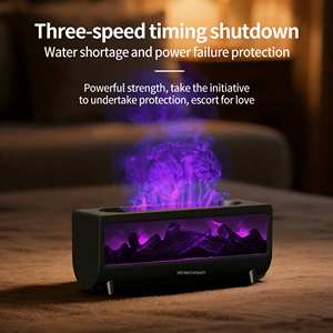 Mini Difusor de Aroma Essencial para Mesa com Temporizador e Lâmpada de Atmosfera Multicolorida, Umidificador para Hotel e Residência - Product Image 4