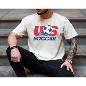 Us Soccer Retro <b>T</b>-<b>Shirt</b> Crew Neck Unisex Adult Screen Printed Breathable Football Tee Patriotic Sports Apparel Game Day Wear - Product Image 2
