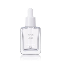 Flacons compte-gouttes en verre carrés d'huile essentielle de fantaisie de la conception unique 30ml pour le cosmétique avec la pipette