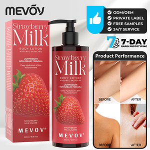 Loción Corporal de Marca Privada, Cruelty-Free, con Niacinamida, Hidratante, Aclarante, No Grasosa, con Aroma a <span class=keywords><strong>Leche</strong></span> de Fresa para Mujeres - Product Image 1