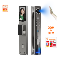Serrure de porte intelligente TUYATTL F119, prise en charge de l'application Tuya Cloud, alliage d'aluminium, appel vidéo en temps réel, reconnaissance faciale 3D, empreinte digitale