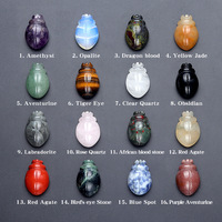 Ornement Artisanal Coccinelle en Cristal de Quartz Rose Naturel et Jaspe Rouge Sculpté Écologique Jingfa Crystal 1 pouce, Reiki, à Collectionner