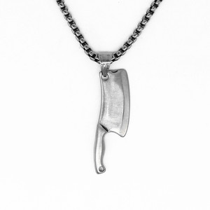 Collier pendentif couteau de cuisine en acier titane Yunnique, unisexe, en acier inoxydable, forme géométrique alimentaire, bijoux de mode - Product Image 1