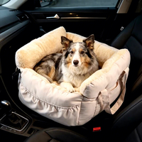 Coussin de transport pour chien et chat à monter sur la voiture, siège copilote, en peluche épaisse, portable, chaud pour l'hiver, en polyester, pour les longs trajets