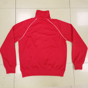 Chaqueta de baloncesto de pista clásica de entrenamiento de corredor para hombre rojo poliéster 100% con logotipo bordado personalizado en blanco barato - Product Image 2