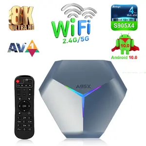 TVBOX الصانع الأصلي a95x f4 4gb 32gb 64gb 128gb amlogic s905x4 الذكية 4k 8k تي في بوكس أندرويد a95x f4 - Product Image 1