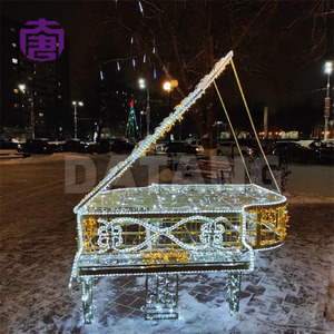 Grand 3D LED Notes de Musique Sculpture Holiday Christmas Motif Lights Harp IP65 pour l'extérieur pour les décorations de Noël - Product Image 2