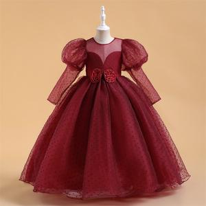 Nuevo Vestido de Dama de Honor de Manga Larga para Niñas, Vestido de Fiesta de Boda para Niñas de 4 a 14 Años, Vestido de Cumpleaños para Niñas - Product Image 5