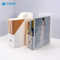 Boîte de rangement pliable verticale pour dossiers, boîte de rangement pour documents en plastique A4, porte-revues de bureau pour l'école et le bureau