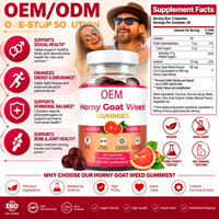 Complément Alimentaire en Gummies de Horny Goat Weed à Marque Blanche OEM, Saveur Pamplemousse, 60 Unités, Fournisseur en Gros Certifié GMP