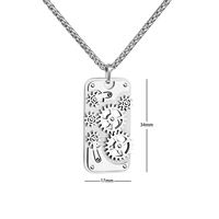 Collier avec pendentif en forme de roue dentée mécanique rotative pour homme - Bijoux steampunk en acier inoxydable 316L