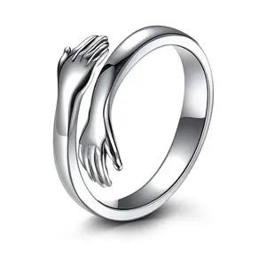 Hot Selling Alloy Hand Rings For Lovers When Adjustable Men And Women Gold And Silver Hug Rings
