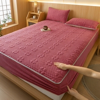 2023 nouveau lait polaire drap de lit épaissi doux couture housse de matelas trois pièces ensemble, hiver OPP sac literie 60 moderne