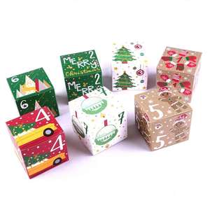 新しい<span class=keywords><strong>7cm</strong></span>クリスマスギフトキャンディースクエアボックスホリデーカレンダー1-24包装紙箱 - Product Image 4