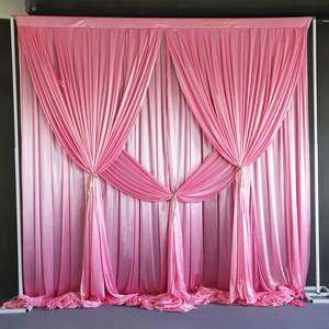 Rideaux <span class=keywords><strong>de</strong></span> <span class=keywords><strong>fond</strong></span> <span class=keywords><strong>de</strong></span> scène élégants sur mesure à double couche en soie glacée pour mariage, événements et décoration <span class=keywords><strong>de</strong></span> fête - Product Image 2