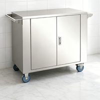 Véhicule de livraison (recyclage) moderne en acier inoxydable 304 de haute qualité, avec cloison réglable, porte verrouillable, silencieux pour hôpital