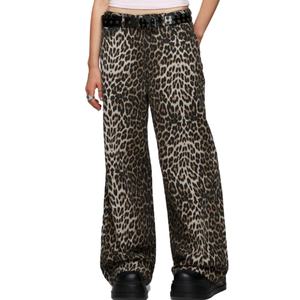 Jeans Boyfriend de Estilo Urbano al por Mayor para Mujer, Pantalones de Cintura Alta y Pierna Ancha, Pantalones Casuales para Dama, Jeans Holgados con Estampado de Leopardo para Mujer - Product Image 3