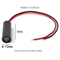 Cabezal láser de 10X30mm 635nm 1mW Módulo láser rojo de línea cruzada