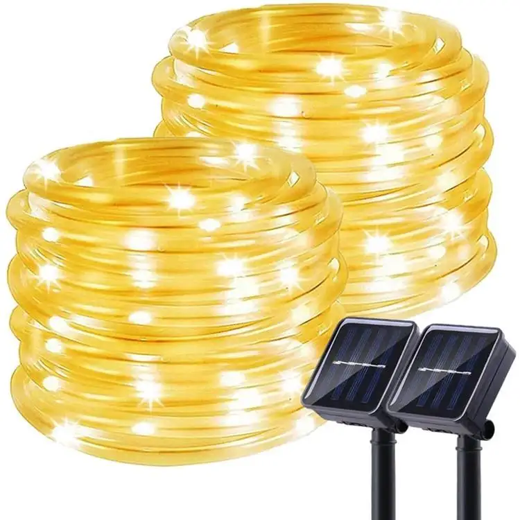 IP65 Waterproof Outdoor Solar Rope Lights 100led 200led 500led for Christmas Indoor Outdoor Garden Party Patio Lawn Xmas Decor