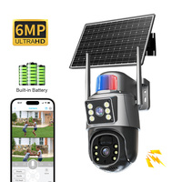 Caméra de sécurité IP sans fil solaire extérieure 4MP avec détection humaine IA, double mode WiFi/4G, pour maison, parking, entrepôt