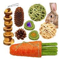 10PCS erba naturale di gadget piccolo animale coniglio cincillà cavie Hamste Molar Grass Cake Ball Chew Toy