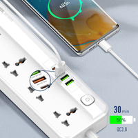 Multiprise universelle LDNIO SC5415 avec 5 prises AC et 4 chargeurs USB PD QC3.0, boîte de couleur blanche