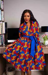 BR1665 Imprimer Riche Bazin Dashiki Top Automne Hiver Dashiki Femmes Africaines Lond Robes Vêtements - Product Image 3