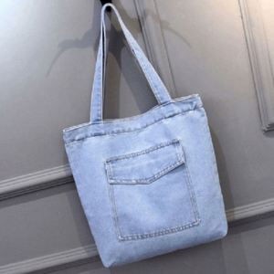 Sac fourre-tout en jean décontracté grande capacité pour femme, style urbain - Product Image 4
